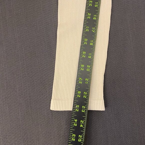 Zara Women's Ribbed Leggings Ankle Length Pull On Stretch Ivory Size XS / S NWT - Picture 9 of 13
